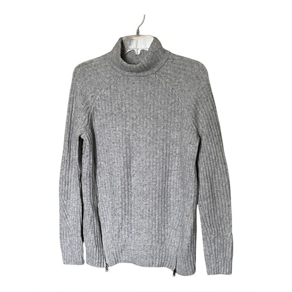 Abercrombie & Fitch Sweaters - Abercrombie & Fitch Gray Wool-Blend Mock Neck Sweater with Zipper Detail Size M